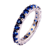 Women Fashion Delicate Jewelry Apollonian Blue Sapphire Quartz 925 Silver Ring Size 6 7 8 9 10 11 12 13 Wholesale Free Shipping