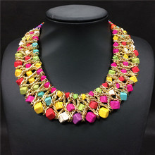 HandWoven Turquoise Collar Necklace For Women Fashion Jewelry Choker Statement Necklace 2015 New Design