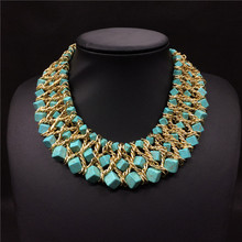 HandWoven Turquoise Collar Necklace For Women Fashion Jewelry Choker Statement Necklace 2015 New Design