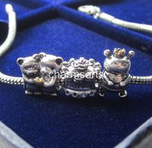 Teddy Bear Charm And Happy Birthday Charm Mother’s Day Gifts 3pcs/lot DIY Jewelry Findings Fits Pandora Bracelets