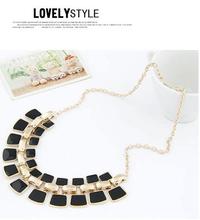 2014 Trendy Necklaces Pendants Link Chain Collar Long Plated Enamel Statement Bling Fashion Necklace Women Jewelry