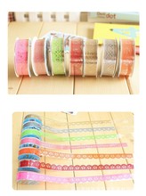 DIY Cute Colorful Kids Photo Props Lace Flower Tape for Scrapbook Decor Photo Albums Accessories Free shipping