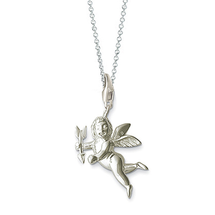 Silver Cupid Pendant with arrow High quality silver charm pendant necklace for women Fashion silver jewelry