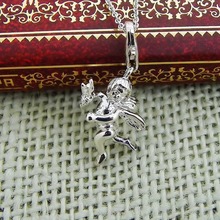 Silver Cupid Pendant with arrow High quality silver charm pendant necklace for women Fashion silver jewelry