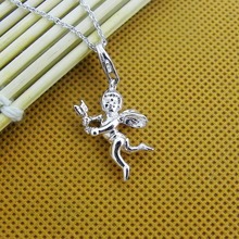 Silver Cupid Pendant with arrow High quality silver charm pendant necklace for women Fashion silver jewelry