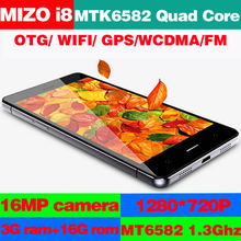 PK i6 plus MTK6582 Ouad Core MIZO i8 5 inch  quad-core 3G RAM 16G ROM 16.0MP touch screen Android 4.4 smart phone Free Shipping