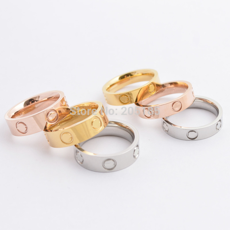 Famous Brand Women Men s 316L Stainless Steel Love Screw Ring Fashion Carter Rings 18k Gold