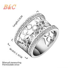 B C Brand silver ring Luxury tungsten ring Famous brand 925 silver ring size 6