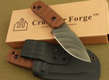 Free shipping Crusader Forge Full Tang G10 Handle 7Cr17 Steel Bowie EDC  Hunting knife survival knife