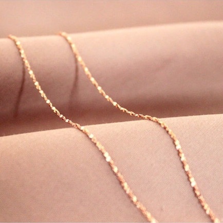 18 0 8mm Fashion Sexy Clavicle Chains Rose Gold Plated Thin Necklace Chain for Women Stamp
