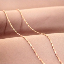 18″ 0.8mm Fashion Sexy Clavicle Chains Rose Gold Plated Thin Necklace Chain for Women Stamp S925 & Italy DIY Jewelry Accessories