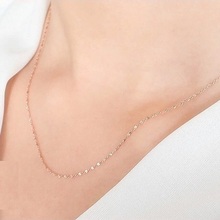 18 0 8mm Fashion Sexy Clavicle Chains Rose Gold Plated Thin Necklace Chain for Women Stamp