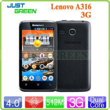 Cheap Android Phone Lenovo A316 Dual SIM MTK6572 Dual Core 1.3GHz 4.0 inch TFT 800X480 256MB RAM 512MB ROM 2MP Camera WCDMA GPS
