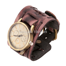 European and American export trade jewelry vintage leather bracelet watch men watch wholesale personalized leather bracelet