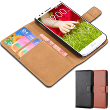 Deluxe Flip Genuine Leather Case for LG G2 Optimus D801 F320 F340L Retro Fashion Wallet With Card Slot Stand Phone Covers For G2