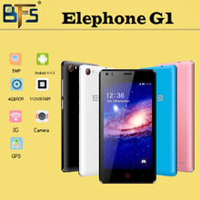 Original Elephone G1 4.5″ QHD FWVGA Screen WCDMA 3G Cell Phone MTK6582 Quad Core Android 4.4 512M RAM 4GB ROM 5MP Dual SIM
