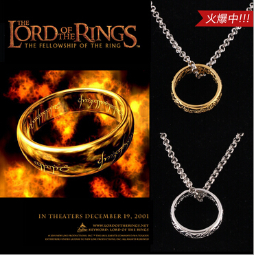 The Lord of the Rings Pendant Necklace Gold Silver Plated Hot Movie Jewelry 