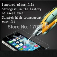 2015 new Free shipping 0.4mm For iphone 4 4S Tempered Glass Screen Protector Premium front clear protective film cover