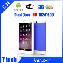 Newest 3G WCDMA 2100Mhz 1024 600 7 inch IPS Dual Core 512MB 4GB Bluetooth Android 4