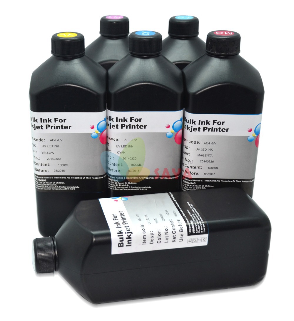 6 Liters C M Y K LC LM UV curable ink Compatible for Epson LED UV