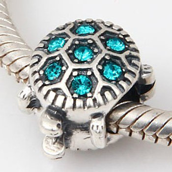 Diy beads 1pc 100 925 Sterling Silver Fit pandora Crystal beads Turtles Bead Charm Bead Fit