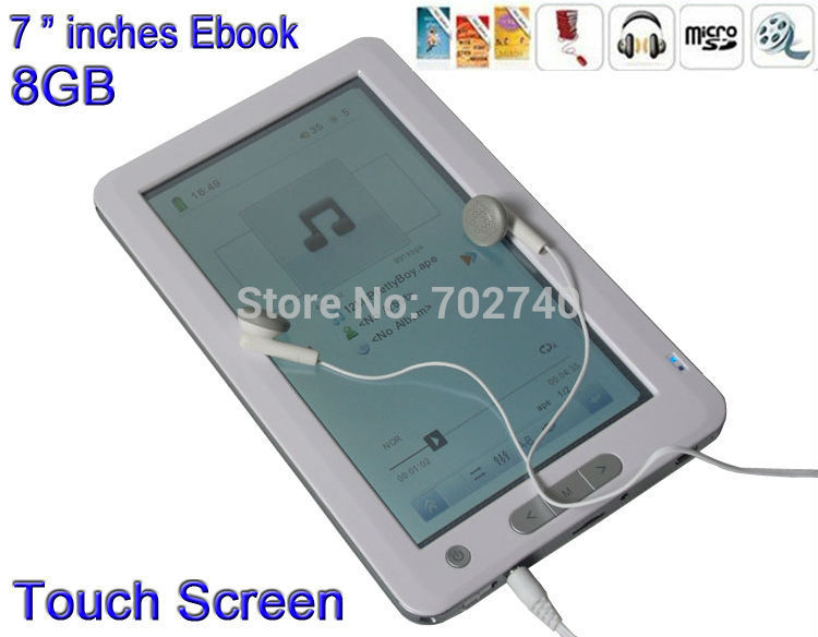2015 New MP3 MP4 8GB Ebook Reader 7 inche Touch Screen Ebook Free Shipping