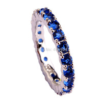 2015 New Jewelry Round Cut Sapphire Quartz 925 Silver Ring For Women Size 6 7 8 9 10 11 12 13 Romantic Love Style Wholesale