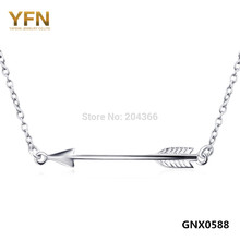 GNX0588 Exquisite Jewelry The Arrow of Cupid Necklace Genuine 925 Sterling Silver Pendant Necklace Valentine’s Gift For Women