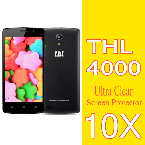 10X Mobile Phone THL 4000 CLEAR LCD Screen Protector Guard Cover Film THL 4000 Transparent Glossy