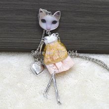 Random Sending !! 2015 Newest Spring Styles on Arrival ! Cute Cat Face Girl Doll Necklace Love Jewelry Valentine Day NS168