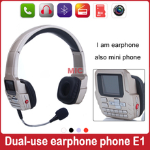 Russian unlocked creative dual use earphone phone small cute mini cell mobile phone cellphone E1 ONE