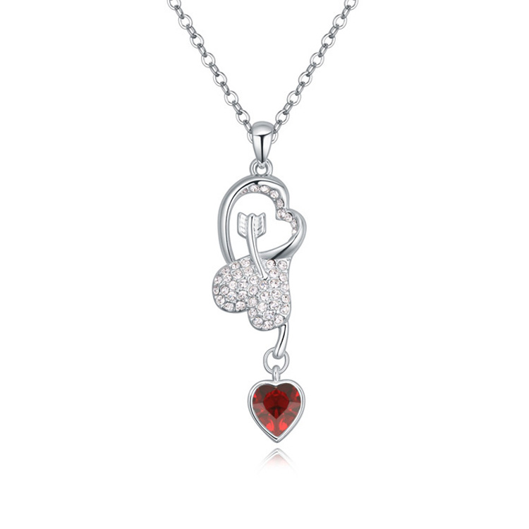 T112984 AAA grade crystal necklace Cupid s Arrow red 