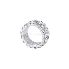 New Arrivals 2015 3 Stk Elastic Silver Tone 3 Row Crystal Rhinestone Toe Ring Bridal Jewelry