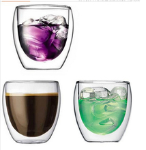 bodum 250ml free shipping 3pcs lot wholesale Europe Style Double Wall Glass Coffee Cup Mug Tea