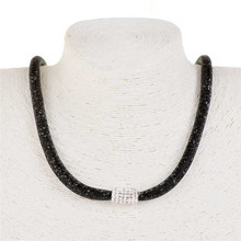 Charm Soft Weave Chain Fashion Necklace For Women Men Classics Fashion Jewelry Multicolored Rhinestone Necklace Pendant