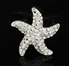 Women Brooches Starfish Brooch Vinatage Jewelry Rhinestone Broach Pearl Pins Amazing Crsytals for Women Accessories