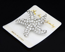 Women Brooches Starfish Brooch Vinatage Jewelry Rhinestone Broach Pearl Pins Amazing Crsytals for Women Accessories