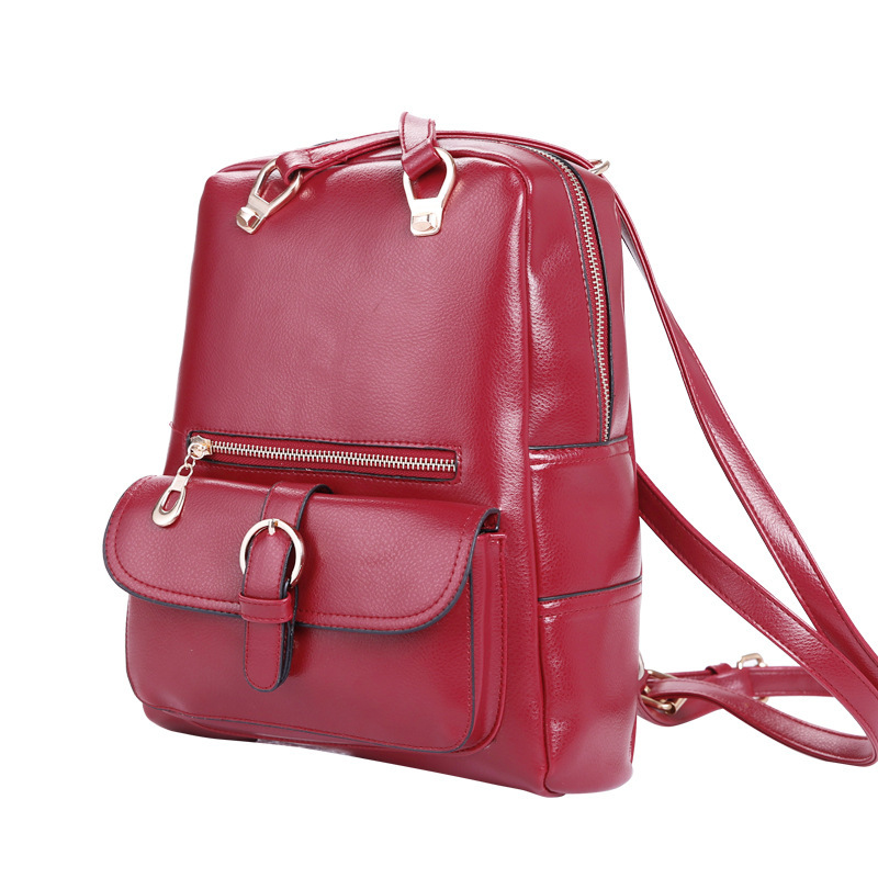 Cheap-PU-school-bags-red-solid-women-backpacks-cheap-fashion-bags-for ...
