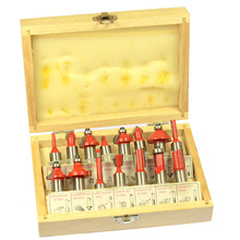 Drill bits 15 pcs professional 1/2″ shank tungsten carbide router bit set wood case milling cutter power wooden tools 4375
