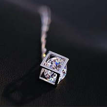 new trendy 925 sterling silver fashion magic cube necklace pendant chain vogue charming jewelry accessories party