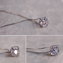 new trendy 925 sterling silver fashion magic cube necklace pendant chain vogue charming jewelry accessories party