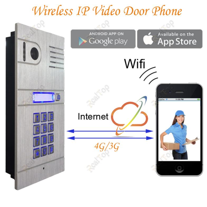 Wireless WIFI IP Video Door Phone via Smartphone Control remote door access by you iphone andriod