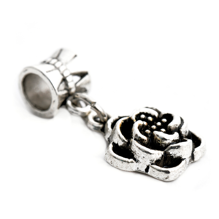 Free Shipping 1PC Antique Silver Plated Small Flower Alloy Pendants Beads Fit Charm DIY pandora Bracelet