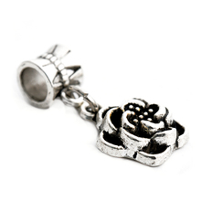Free Shipping 1PC Antique Silver Plated Small Flower Alloy Pendants Beads Fit Charm DIY pandora Bracelet &bangle B52