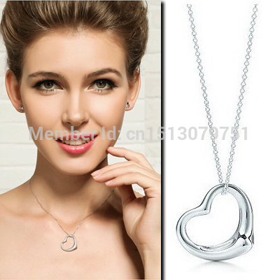 Necklaces women 2015 new heart pendants vintage 925 sterling silver jewelry best price with chain