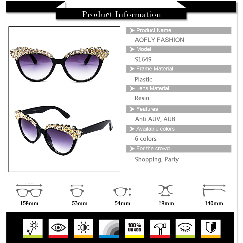            Crystal Diamond oculos de sol feminino S1649
