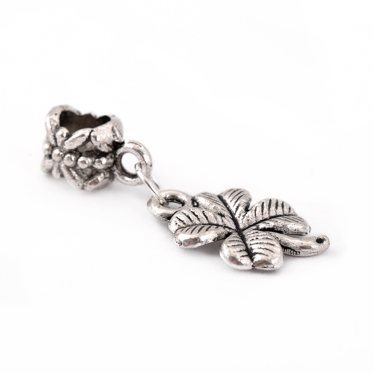 Free Shipping 1Pc Jewelry Silver Bead Charm European Bead Four Leaf Clover bead Fit pandora Bracelet