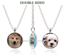 fashion jewelry dog statement necklace double sided pendant necklace handmade jewelry holiday gifts necklace dog head jewellery