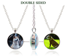fashion jewelry dog statement necklace double sided pendant necklace handmade jewelry holiday gifts necklace dog head
