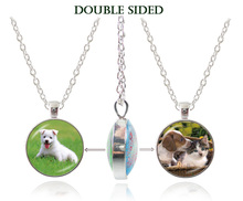 fashion jewelry dog statement necklace double sided pendant necklace handmade jewelry holiday gifts necklace dog head